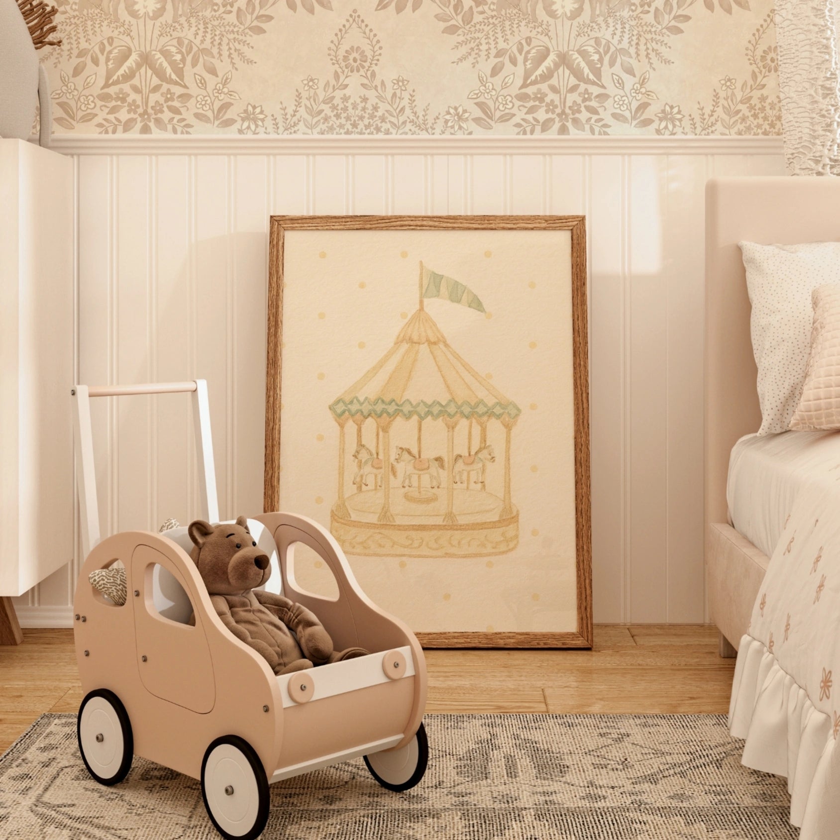Vintage Carousel Nursery Print