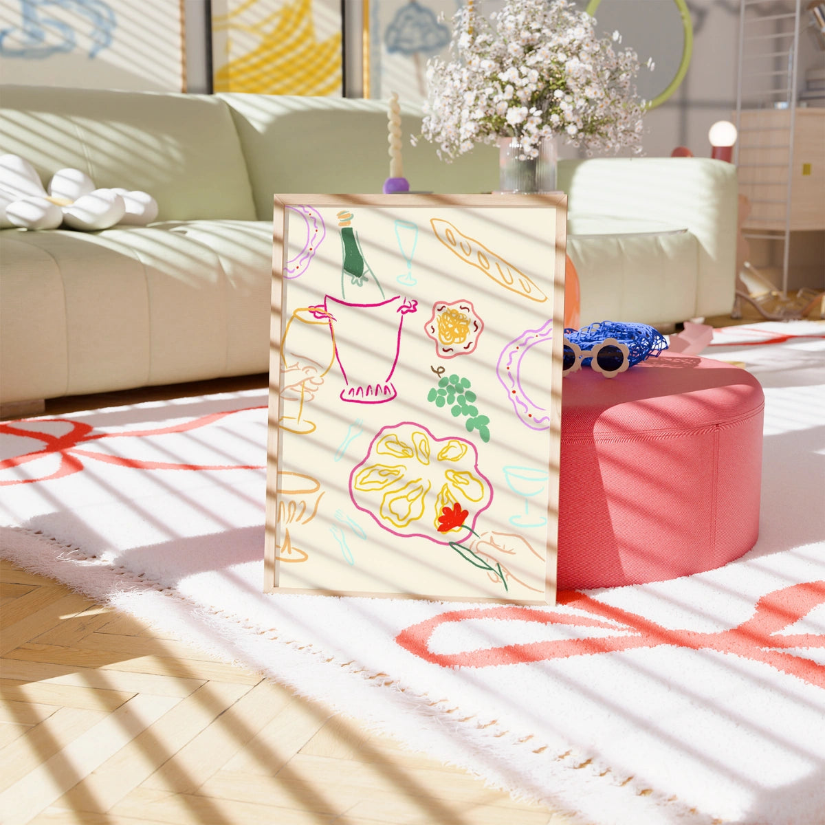 Decorazione da cucina per brunch estivo - Stampa di cibo costiero