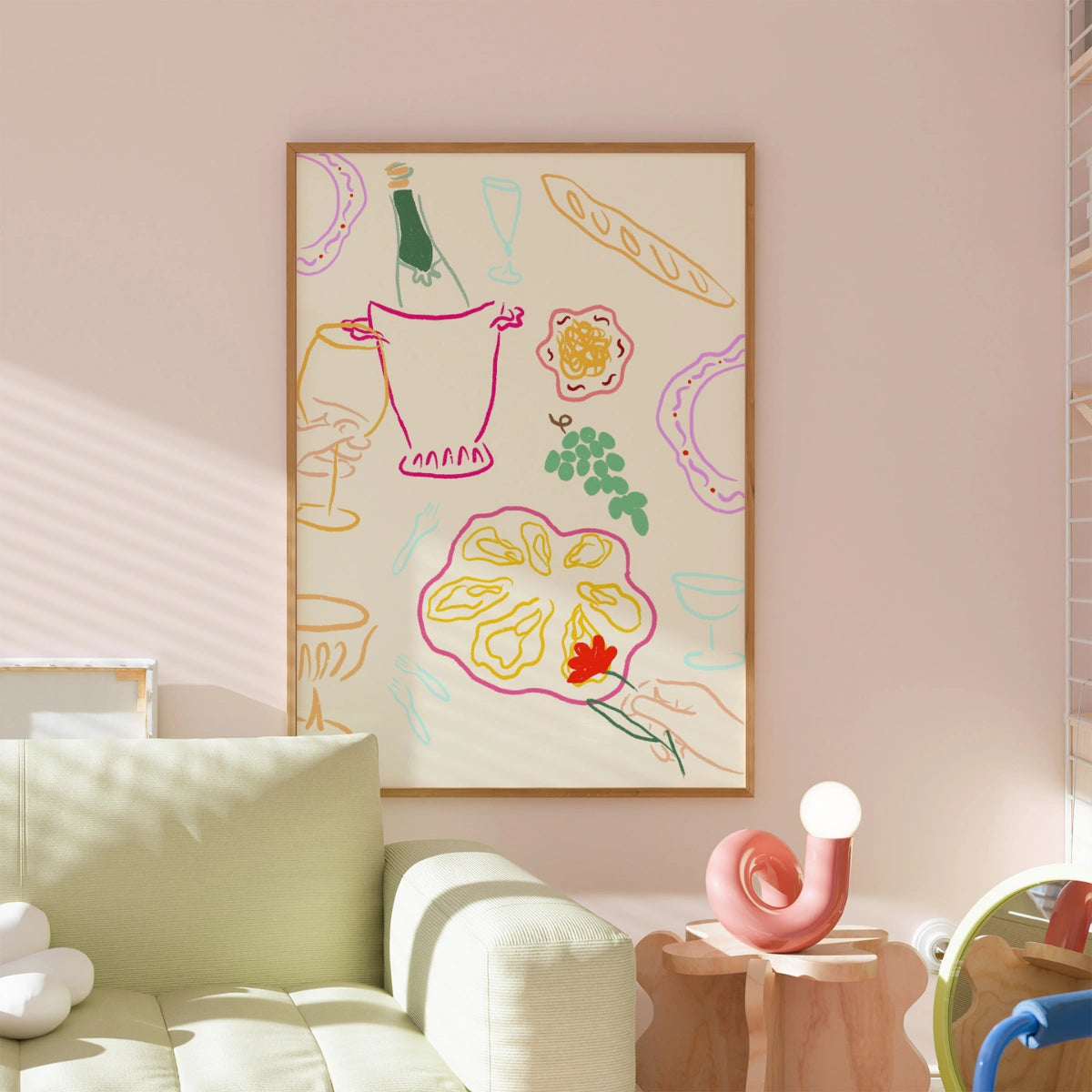 Decorazione da cucina per brunch estivo - Stampa di cibo costiero