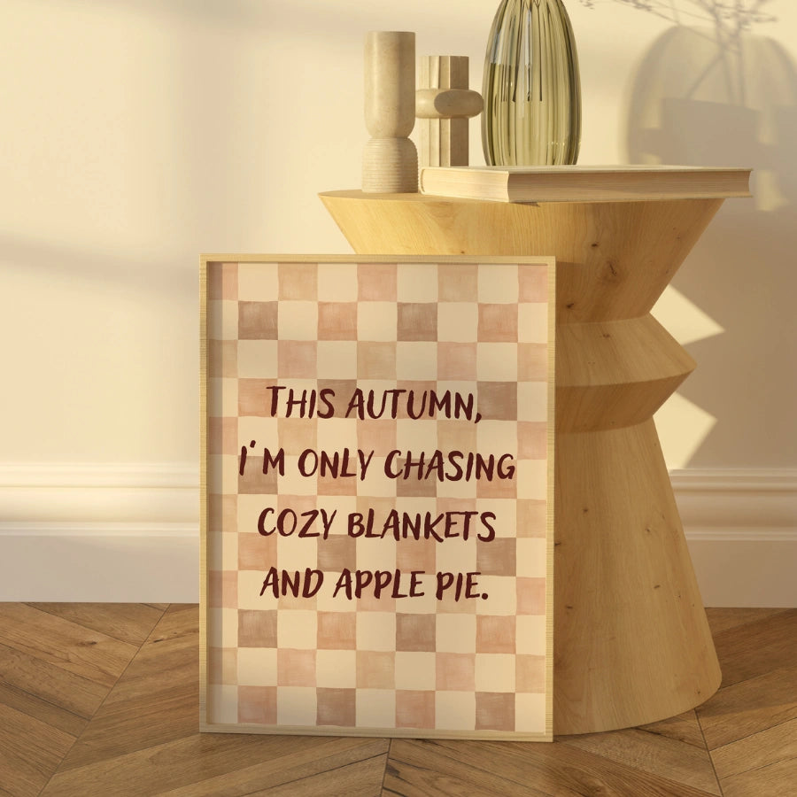Cozy Autumn Quote Wall Art – Seasonal Hygge Home Style