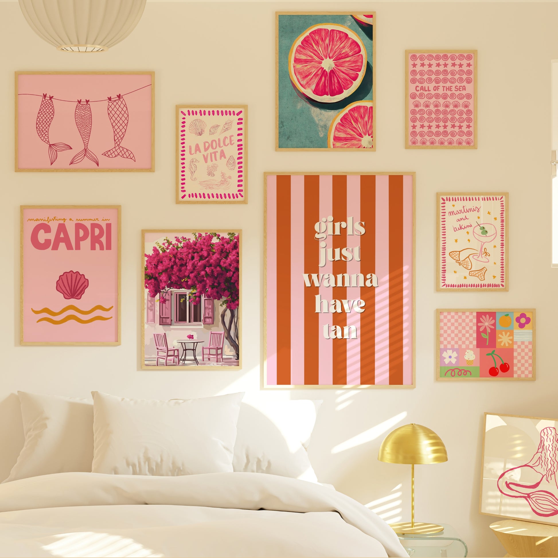 Handmade Pink Coastal Decor, over 130 prints