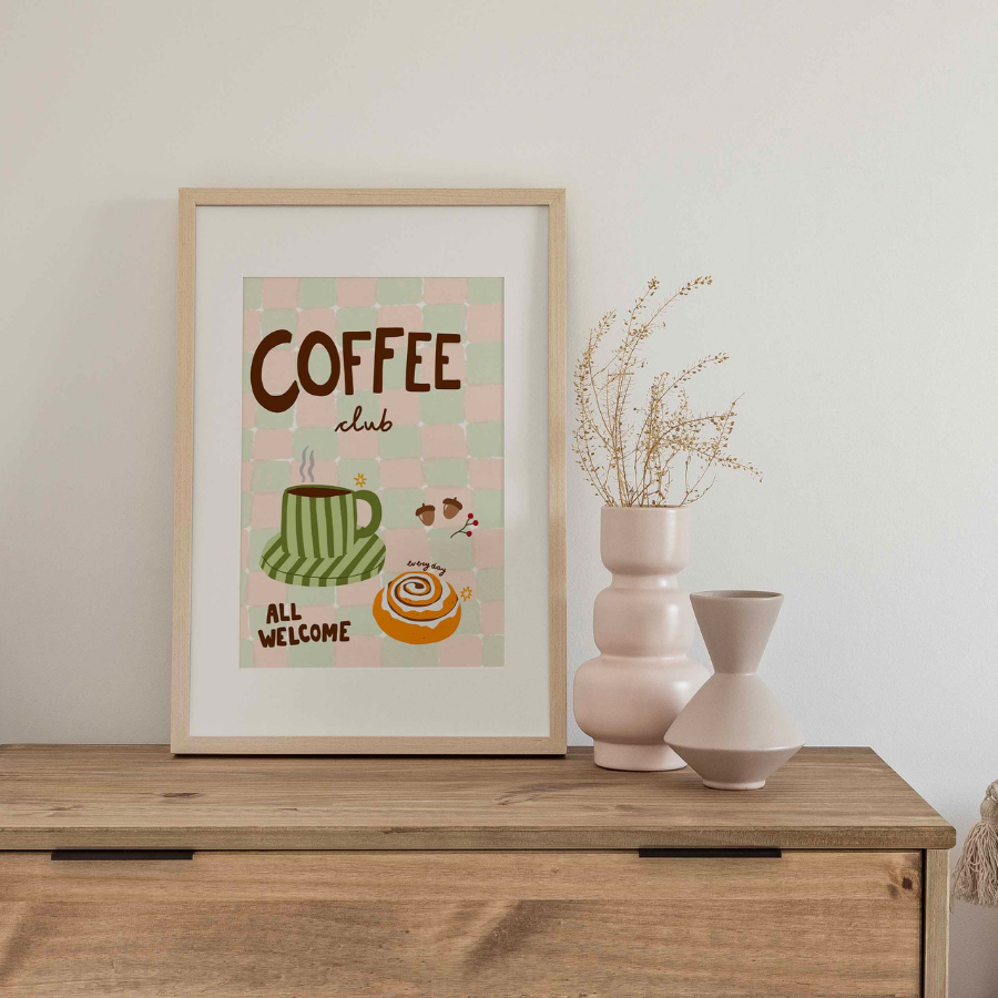 Coffee Club Wall Art – Cozy Kitchen Decor