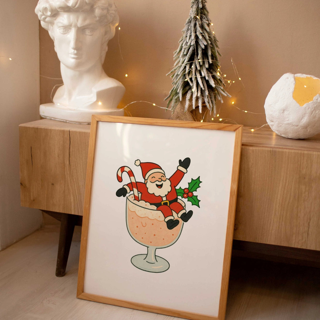 Funny Santa Eggnog Poster