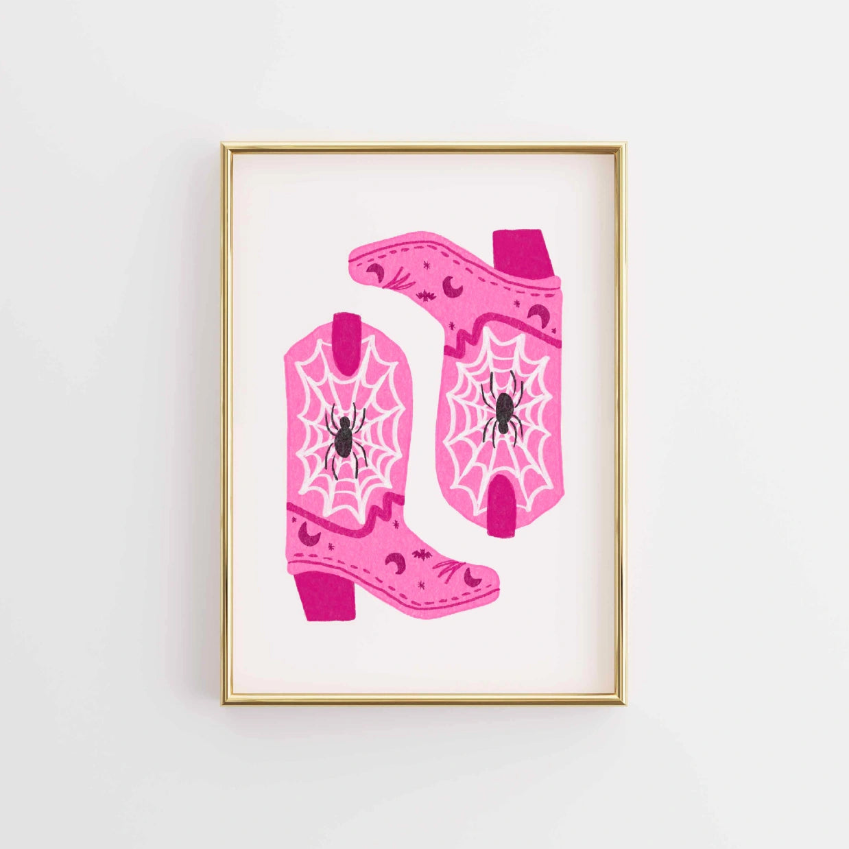 Cowgirl Spider Boots – Pink Halloween Print