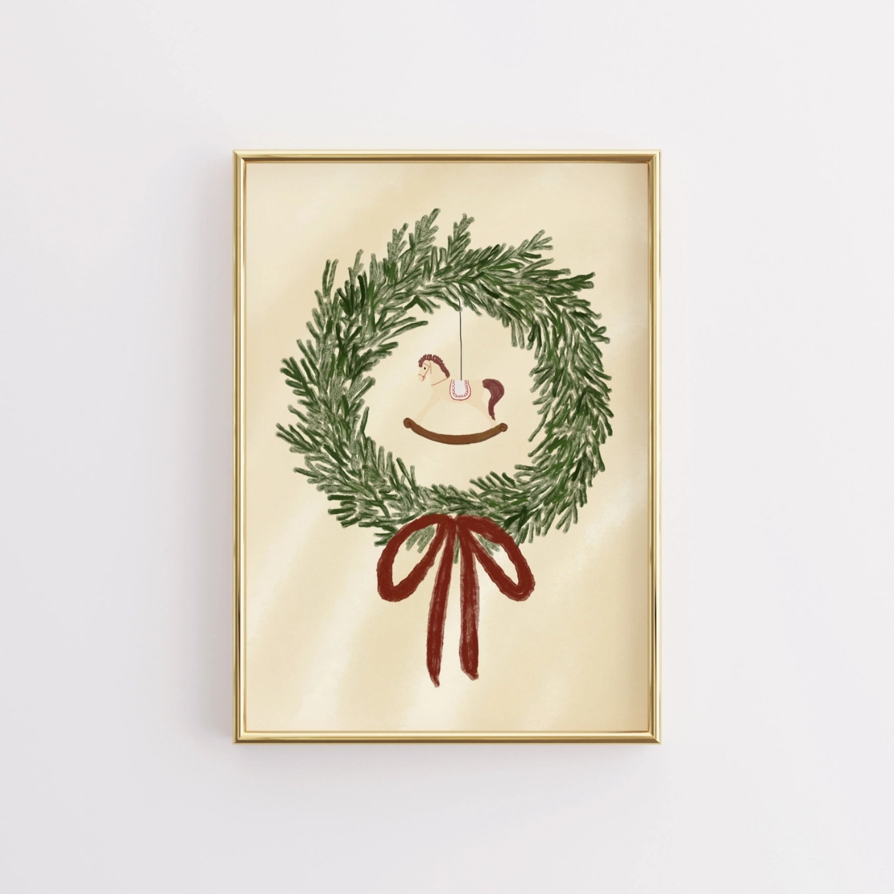 Christmas Wreath Rocking Horse
