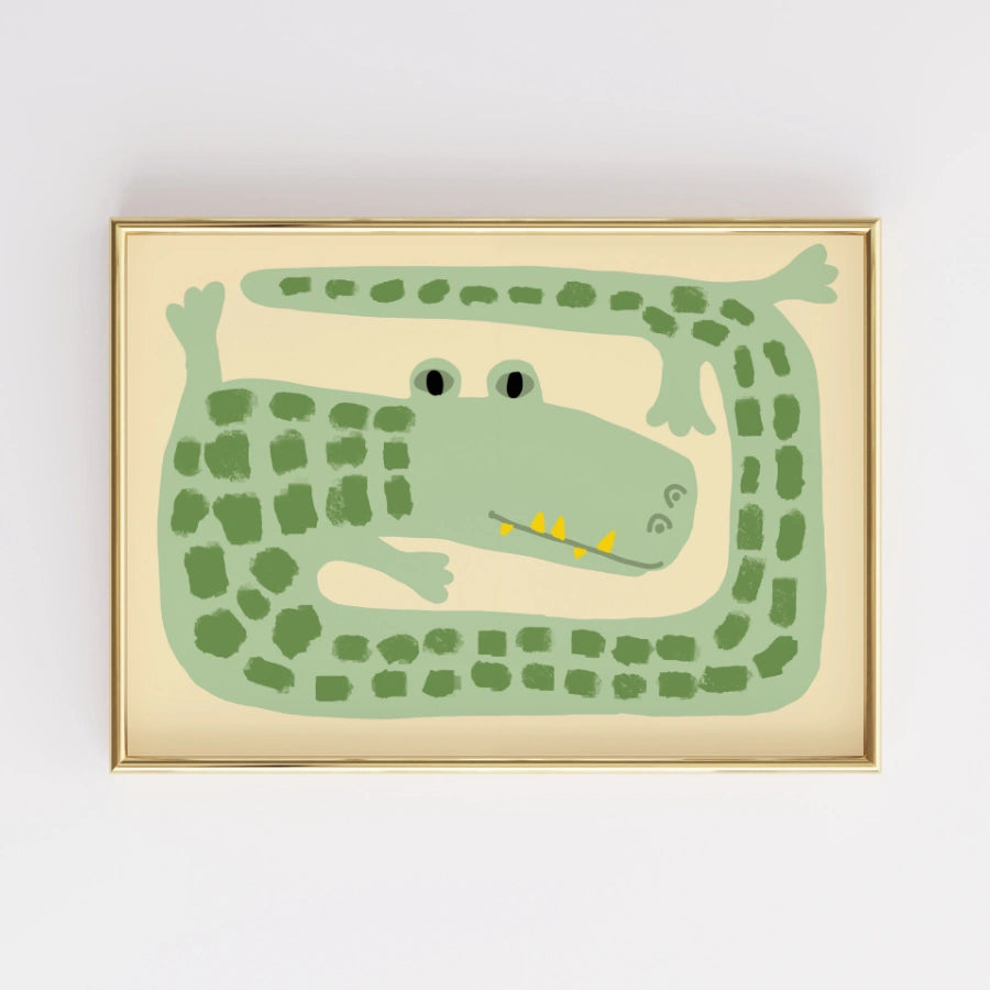 Crocodile Nursery Print – Cute Animal Wall Art for Kids