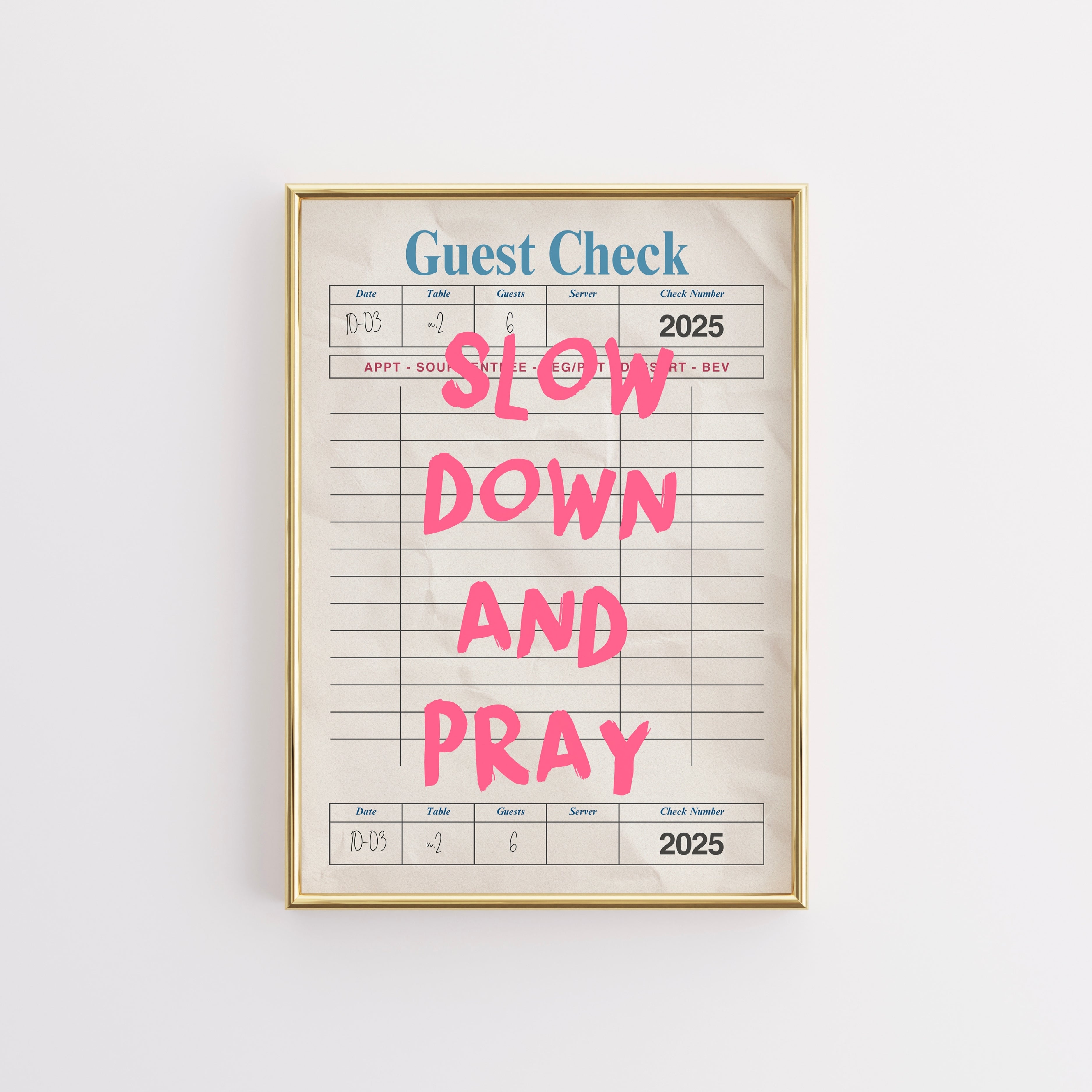 Slow Down and Pray Wall Art – Christian Kitchen Print