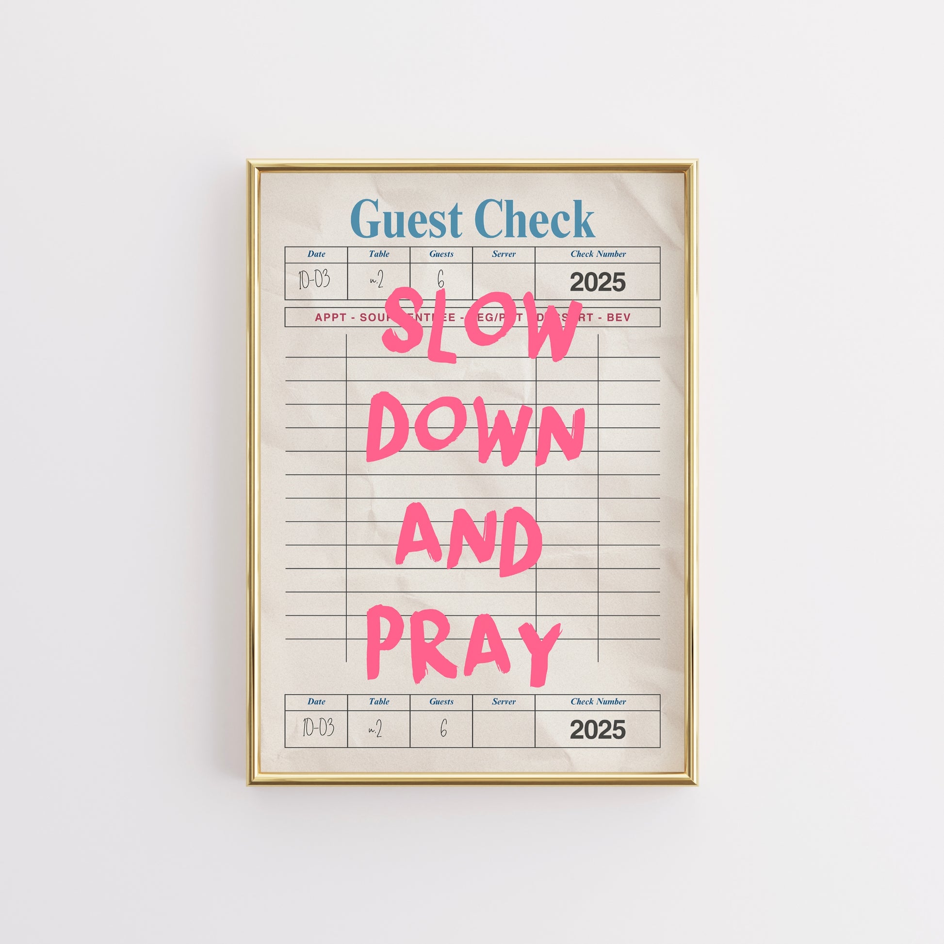 Slow Down and Pray Wall Art – Christian Kitchen Print