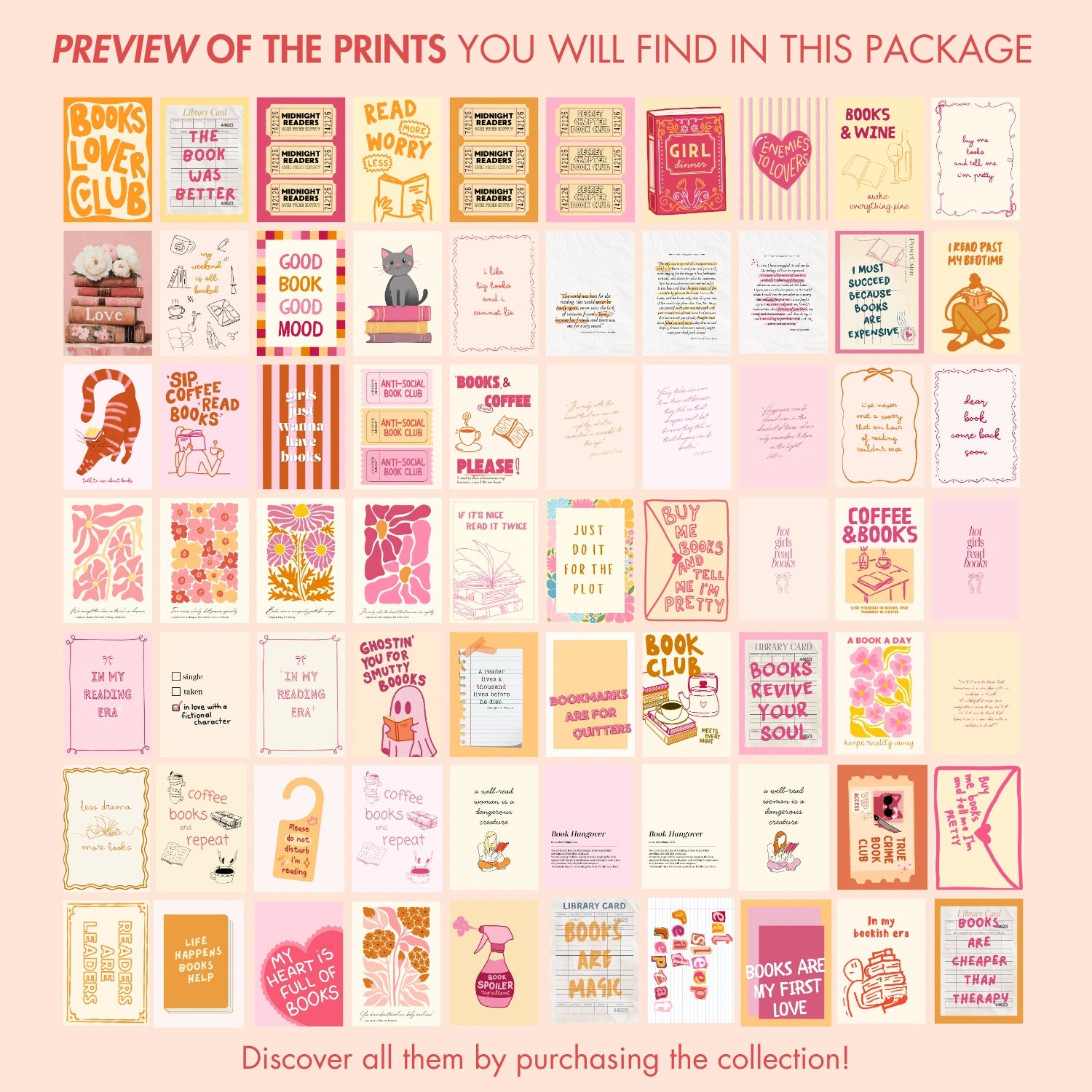 Handmade Whole Bookish Decor, over 400 prints