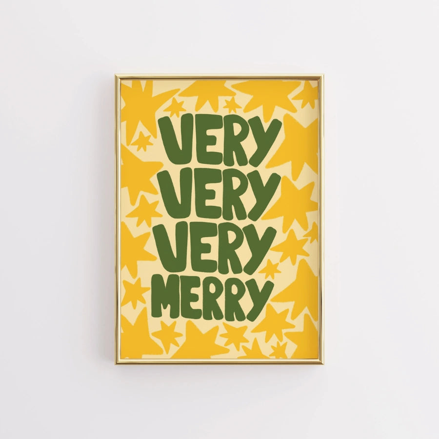 Very Merry Wall Art - Festive Christmas Quote Print