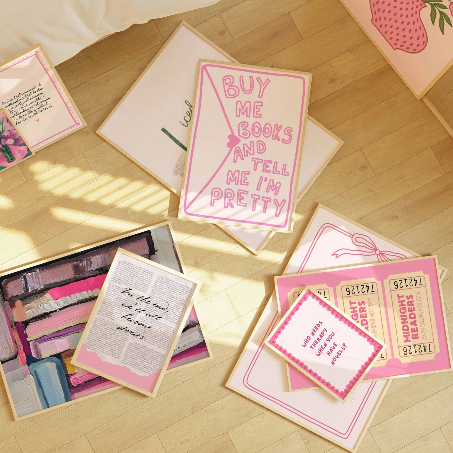 Handmade Pink Bookish Decor, over 100 prints