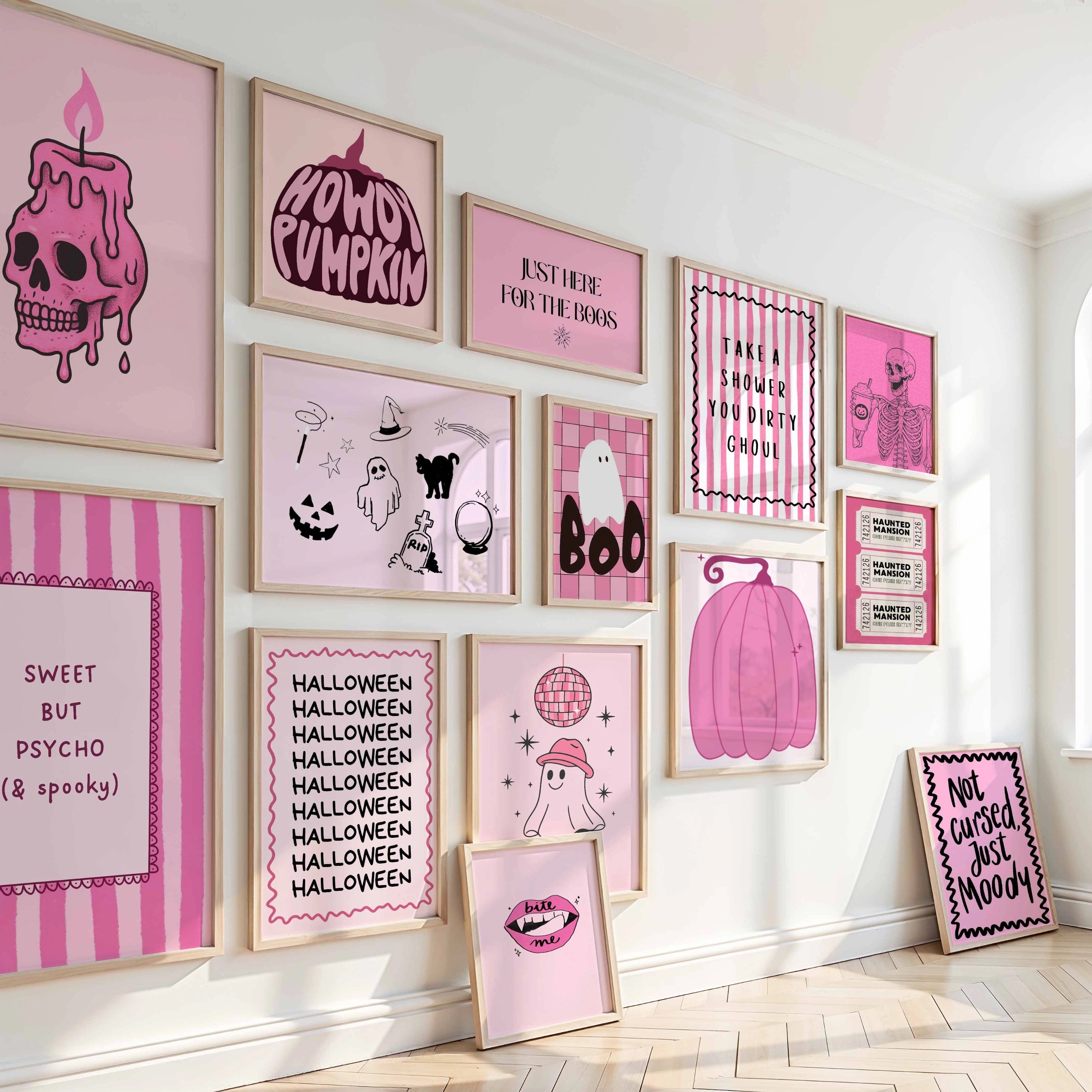 Handmade Pink Halloween Decor - over 120 prints
