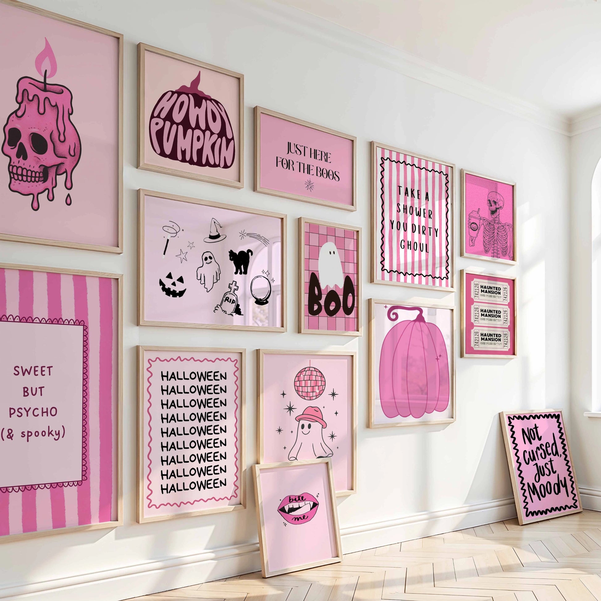 Handmade Pink Halloween Decor - over 120 prints