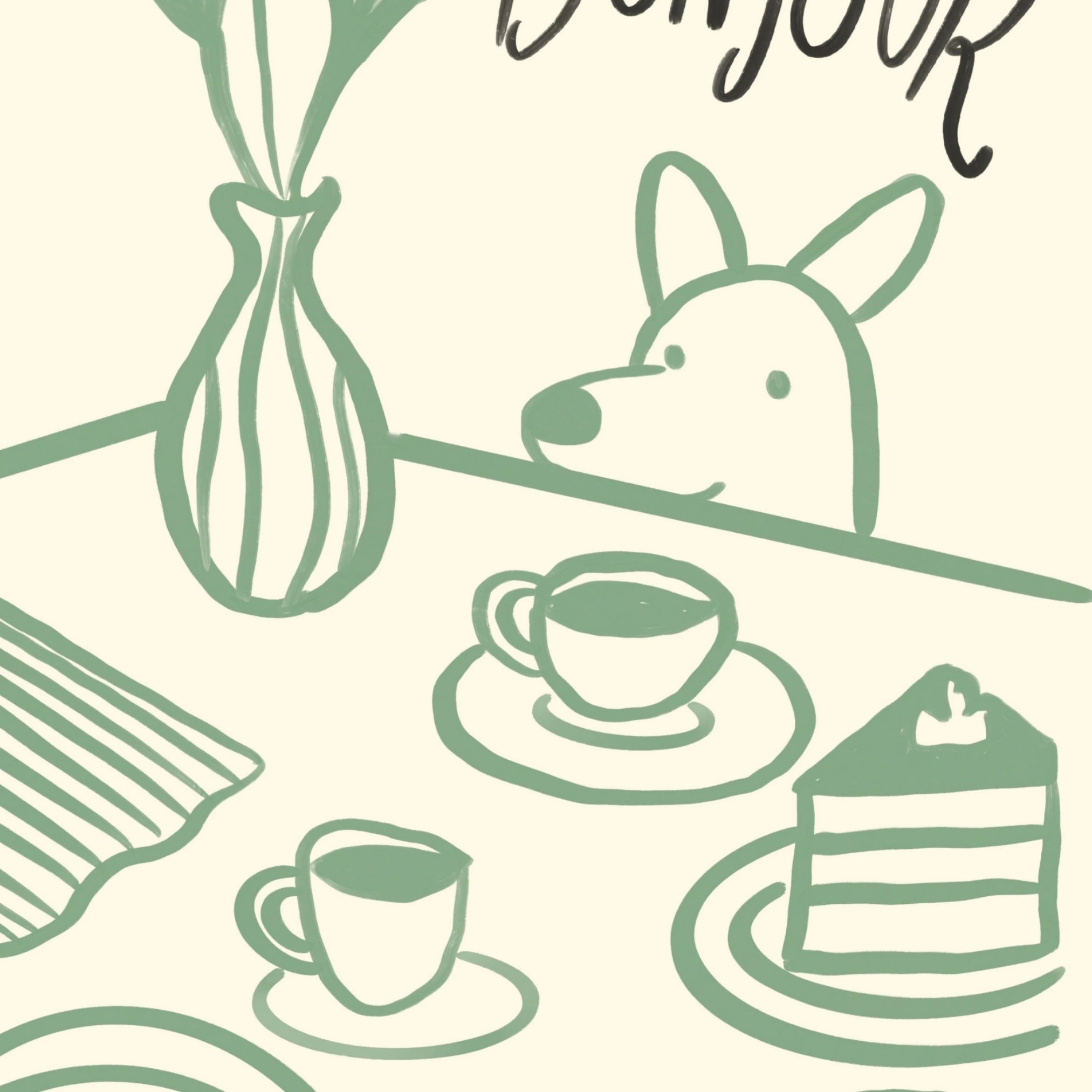 Bonjour Kitchen Wall Art