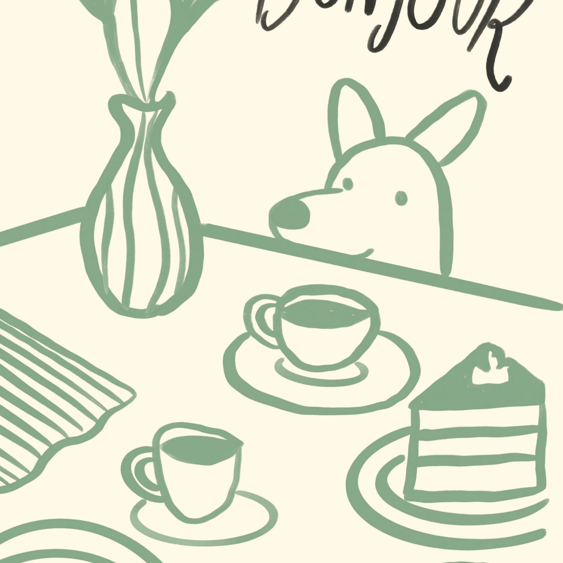 Bonjour Kitchen Wall Art