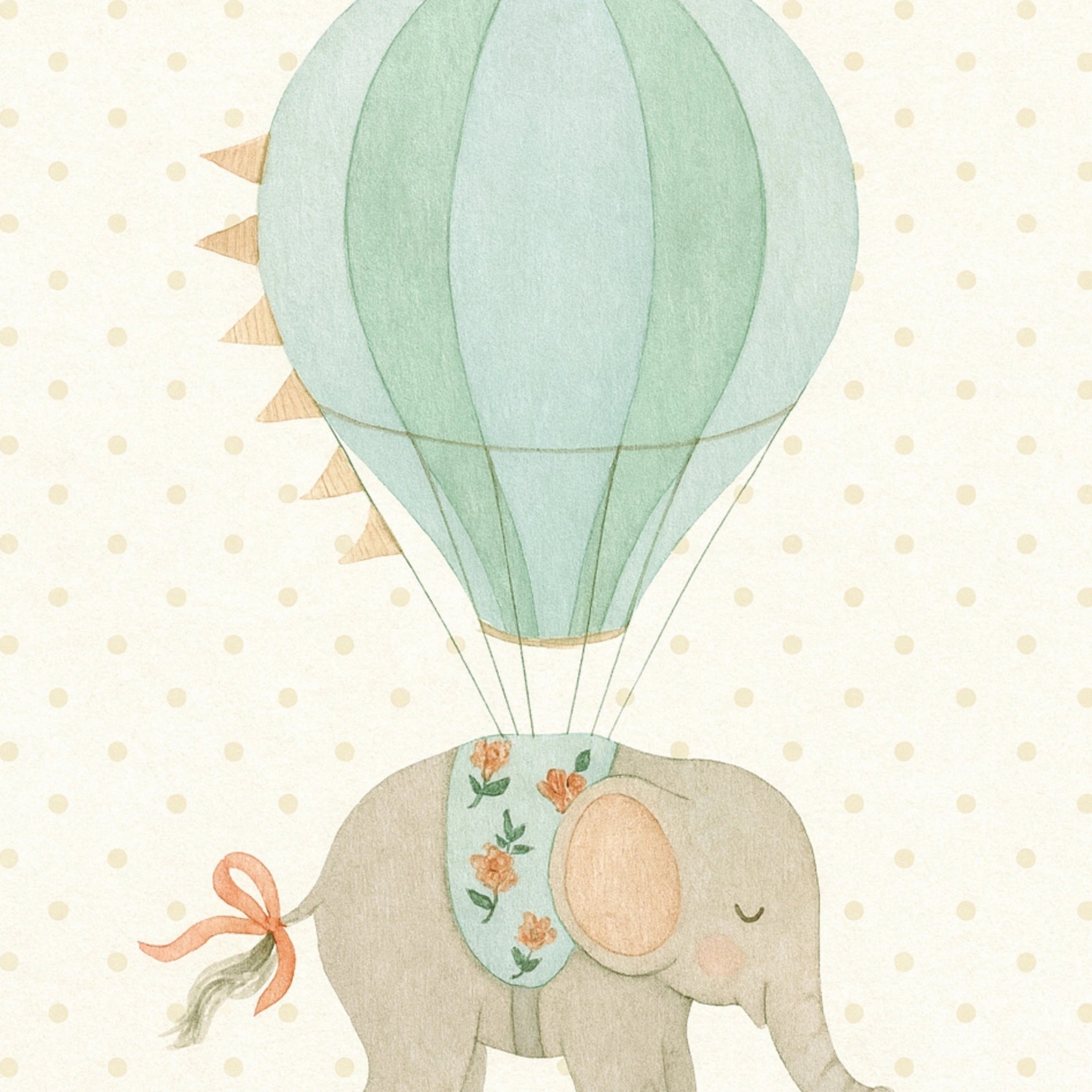 Elephant Hot Air Balloon Wall Art