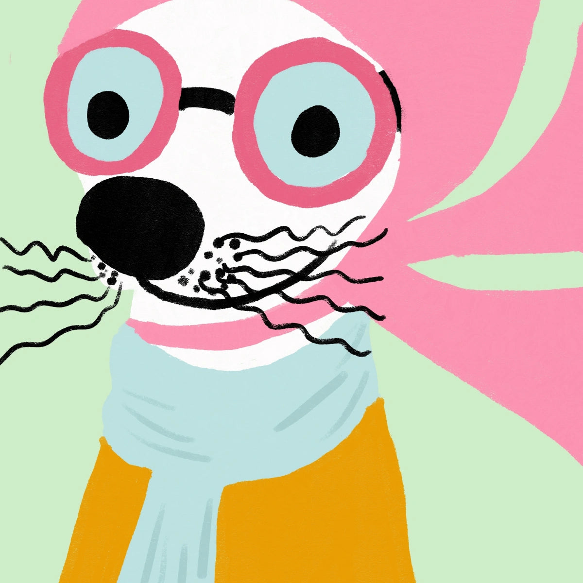 Hipster Seal Wall Art - Funny Animal Poster