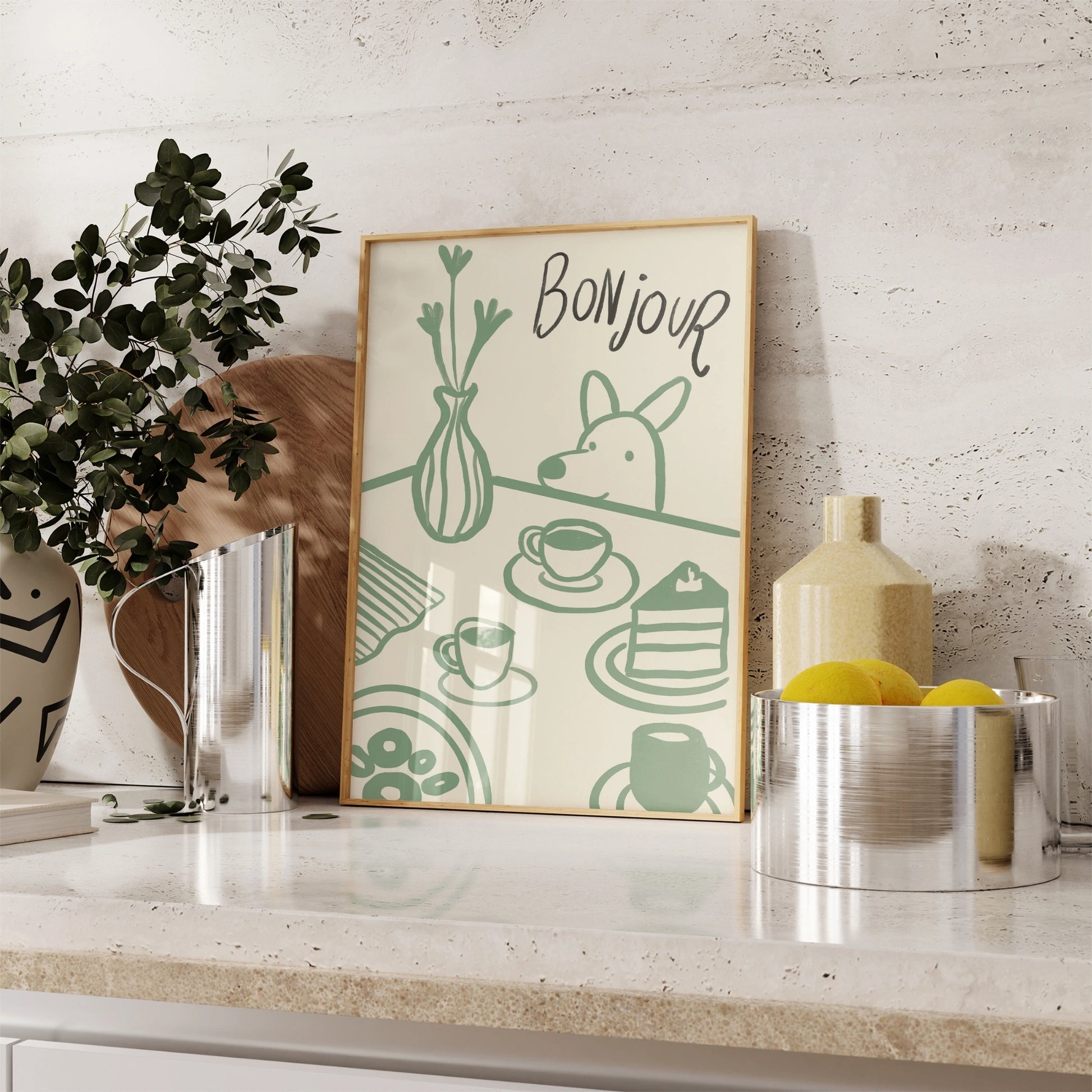 Bonjour Kitchen Wall Art