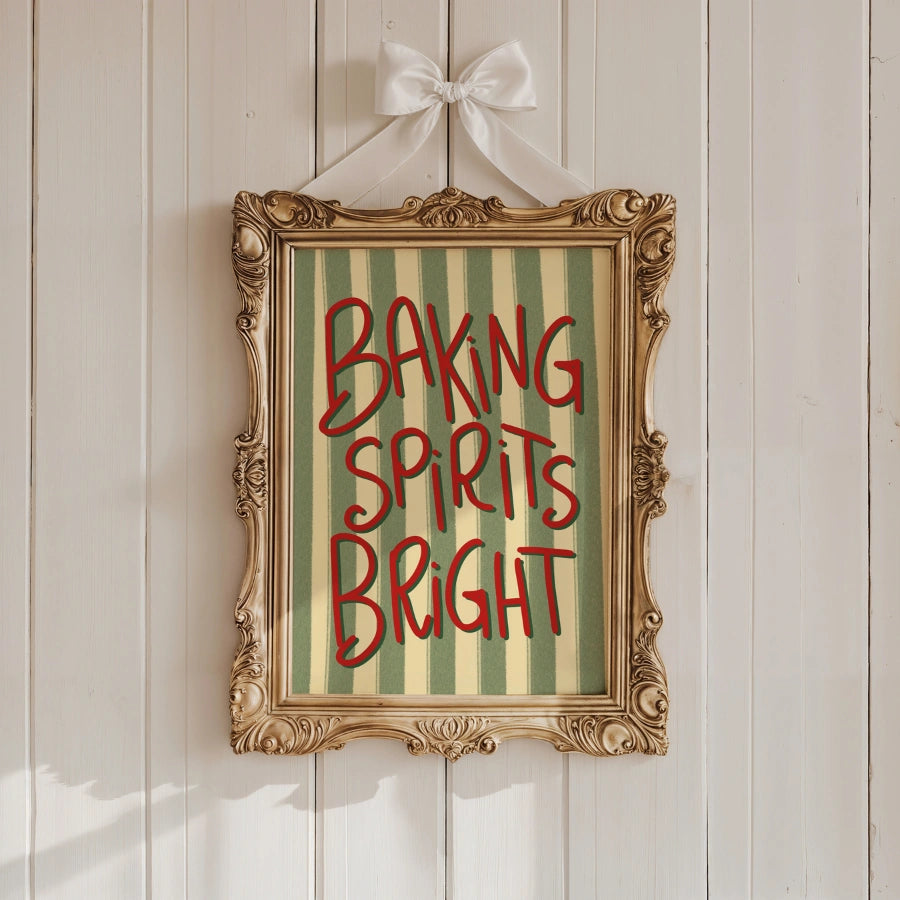 Baking Spirits Bright – Christmas Kitchen Wall Art