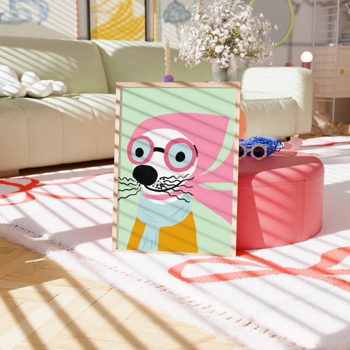 Hipster Seal Wall Art - Funny Animal Poster