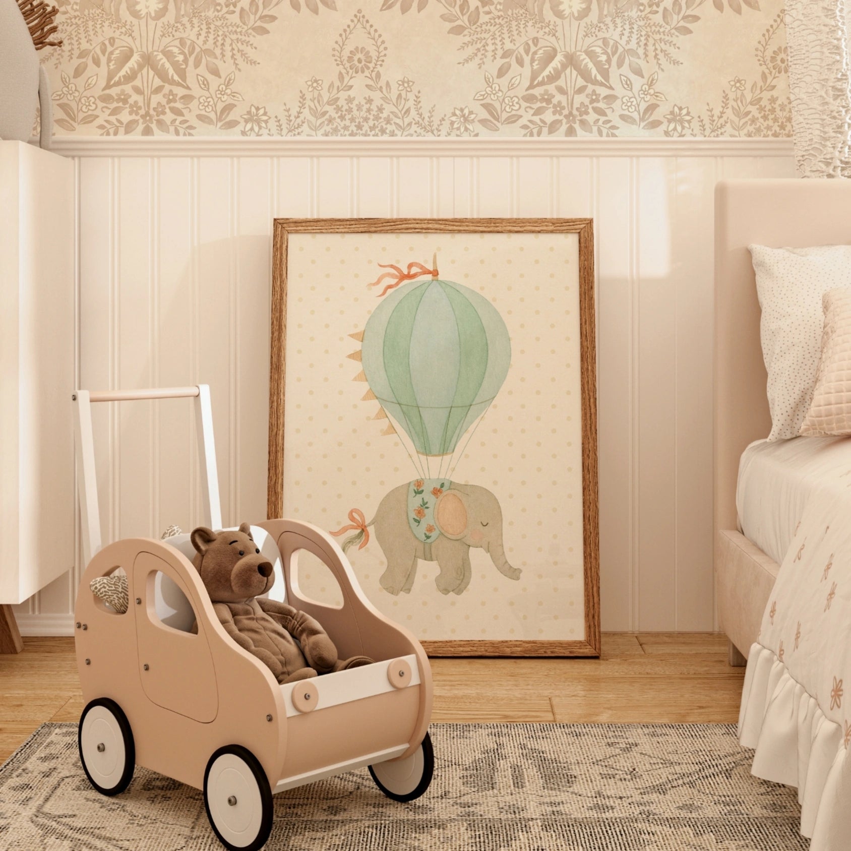 Elephant Hot Air Balloon Wall Art