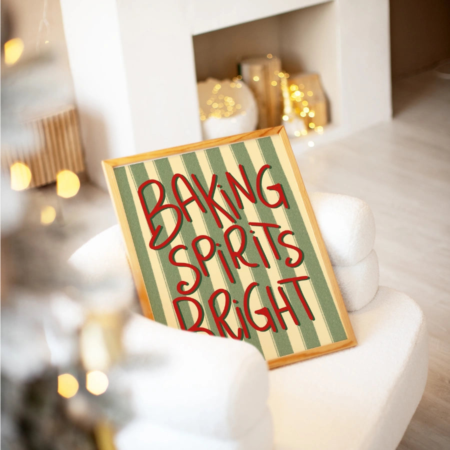 Baking Spirits Bright – Christmas Kitchen Wall Art
