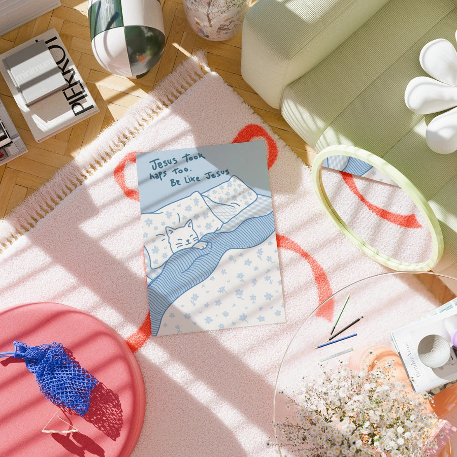 Jesus Took Naps Too Wall Art – Be Like Jesus Cat Poster