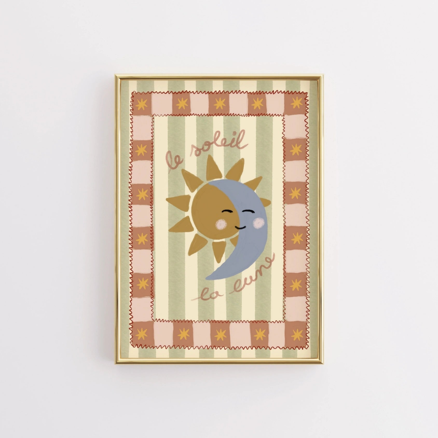Le Soleil La Lune Nursery Print