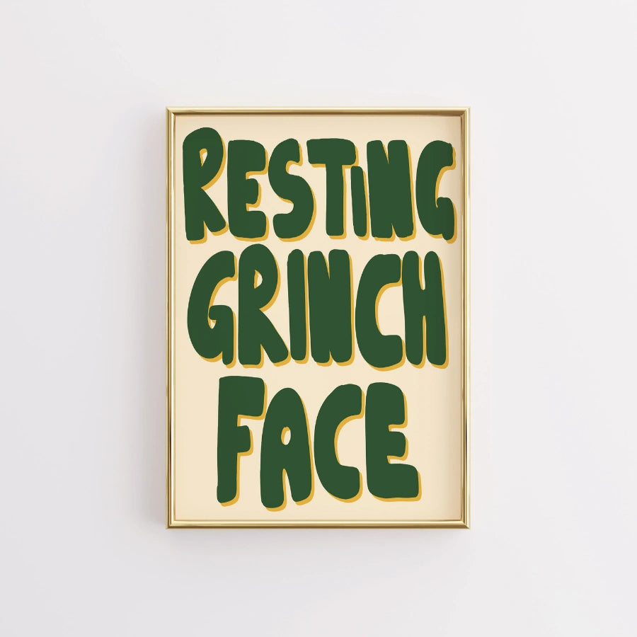 Resting Grinch Face – Funny Christmas Wall Art Print
