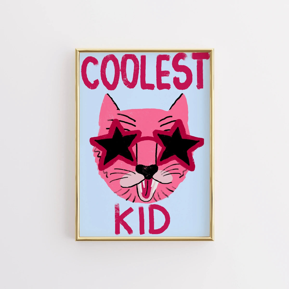 Coolest Kid Wall Art – Fun Cat Poster for Kids Room