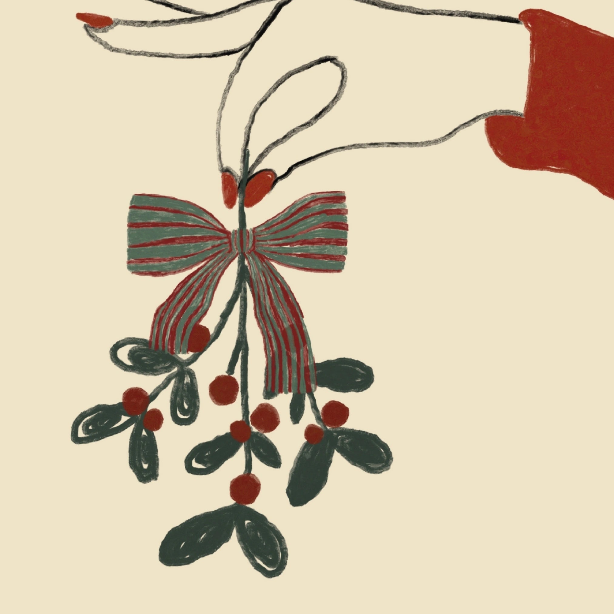 One Kiss Please Christmas Wall Art