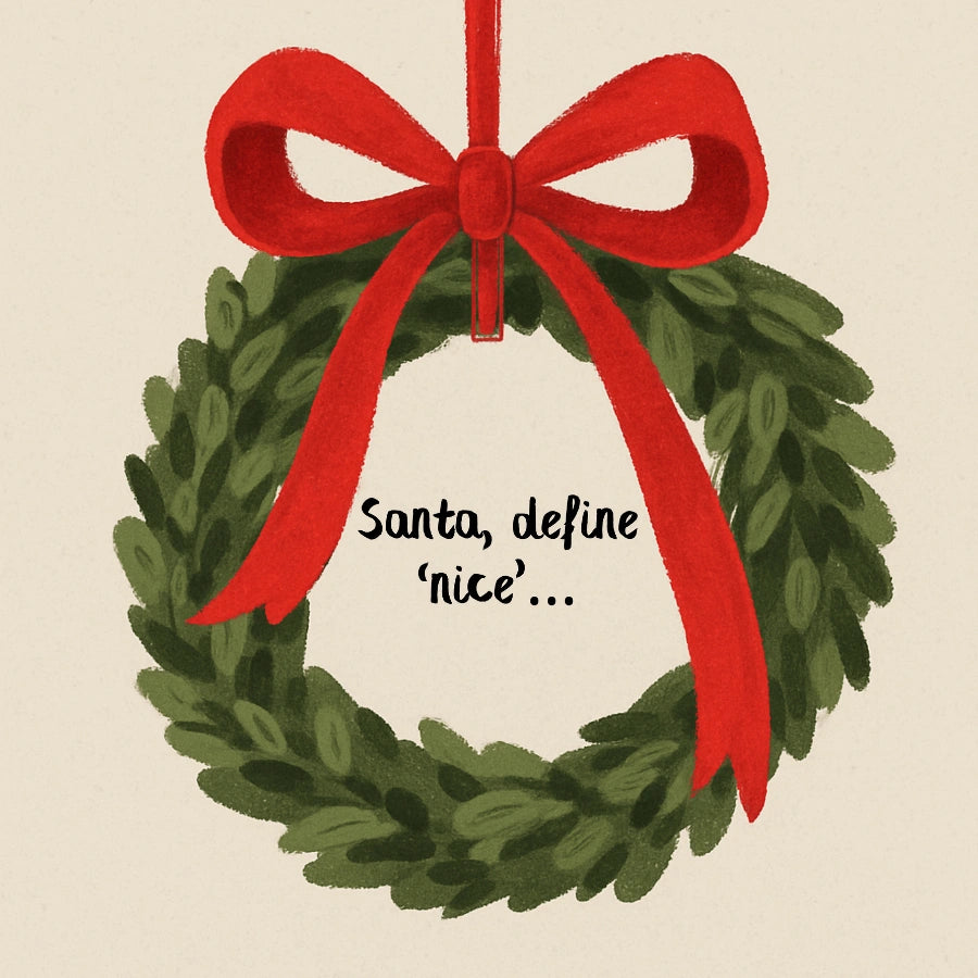 Christmas Wreath Bow Wall Art – Scandi Holiday Decor