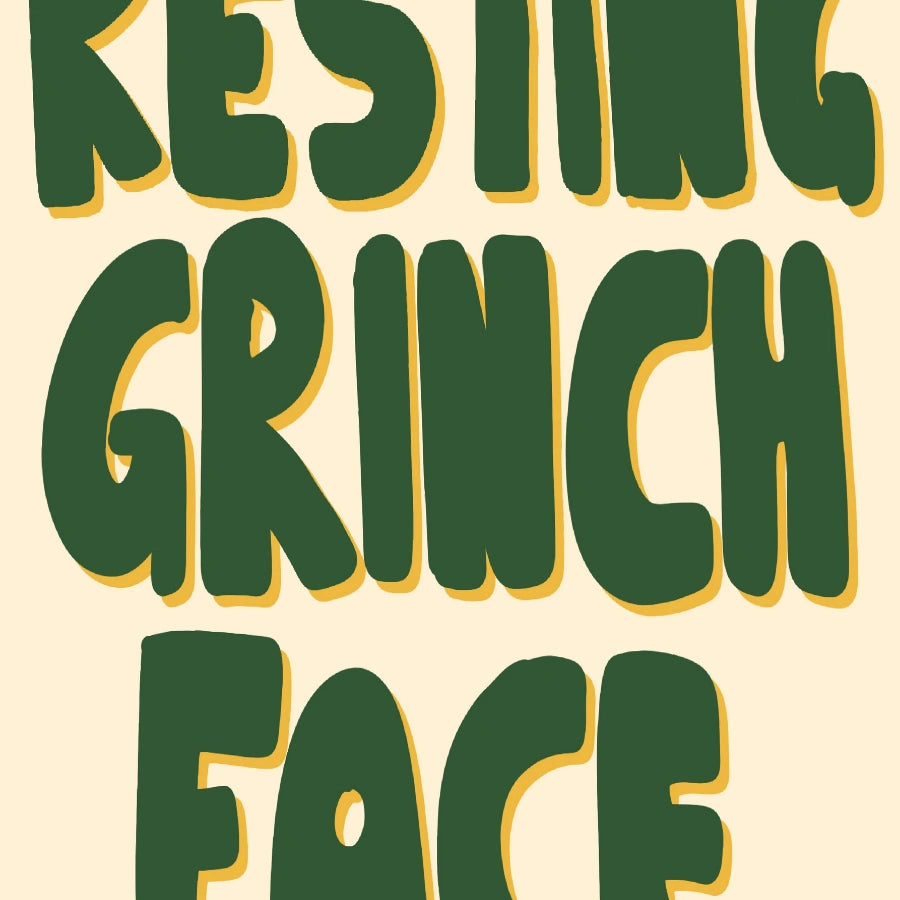 Resting Grinch Face – Funny Christmas Wall Art Print