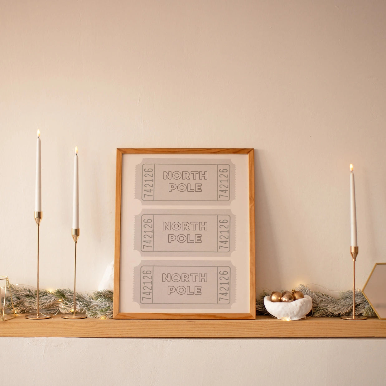 Wandbild mit Nordpol-Ticket