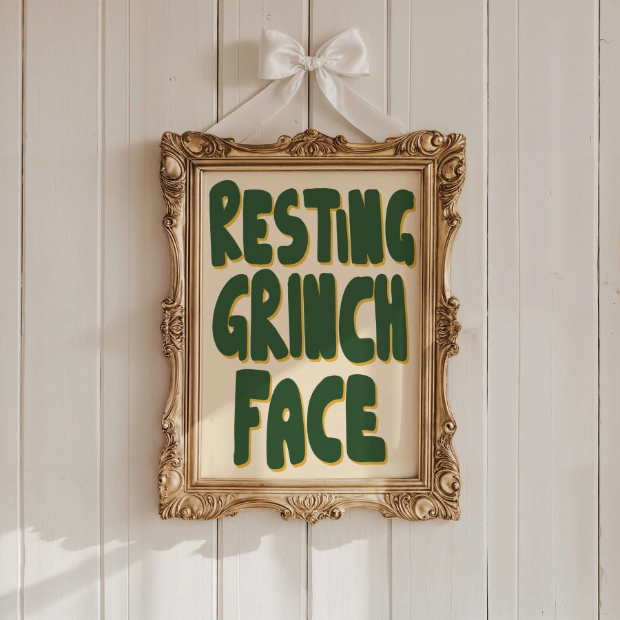 Resting Grinch Face – Funny Christmas Wall Art Print
