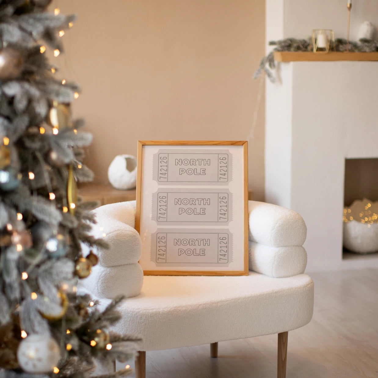 Wandbild mit Nordpol-Ticket