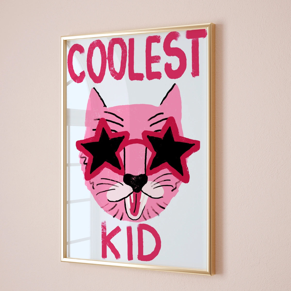 Coolest Kid Wall Art – Fun Cat Poster for Kids Room
