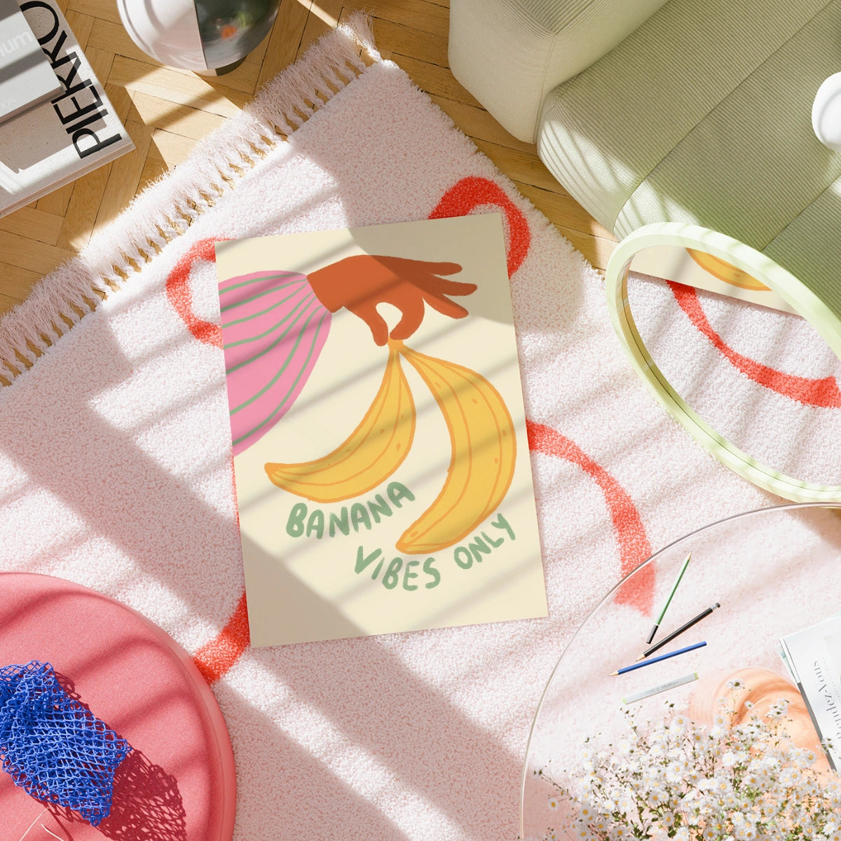 Banana Vibes Print – Funky Summer Fruit Wall Art