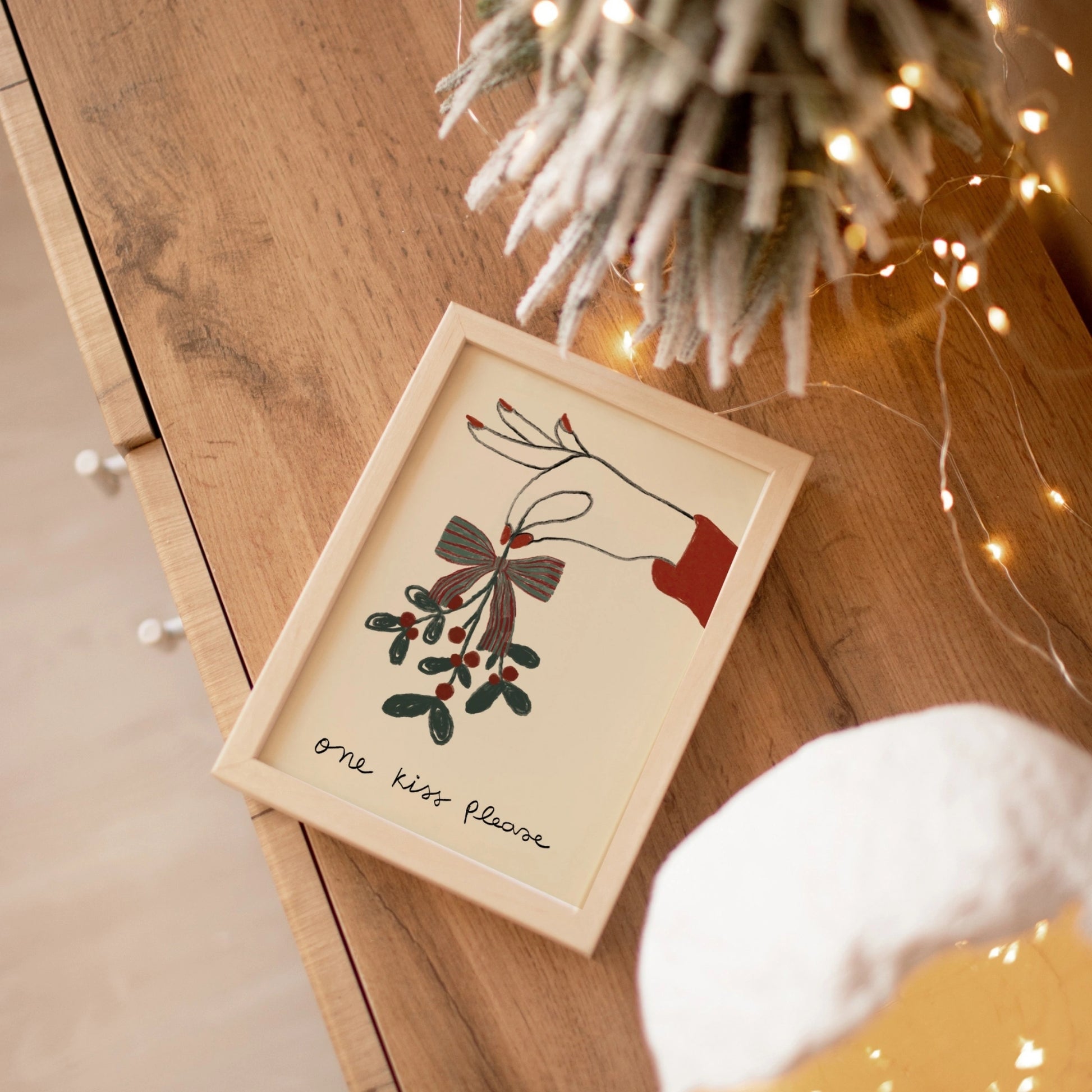 Weihnachtsmotiv mit Mistelzweig