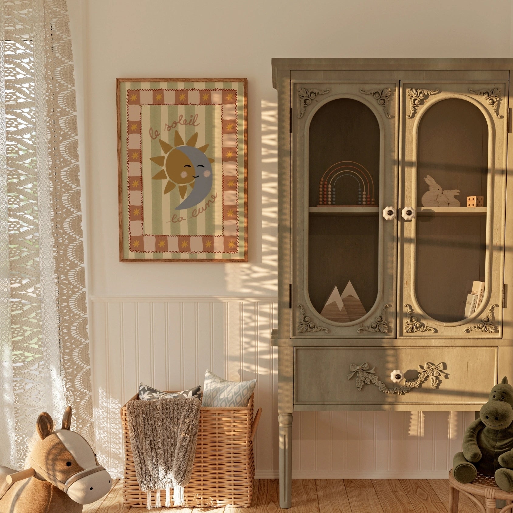 Le Soleil La Lune Nursery Print
