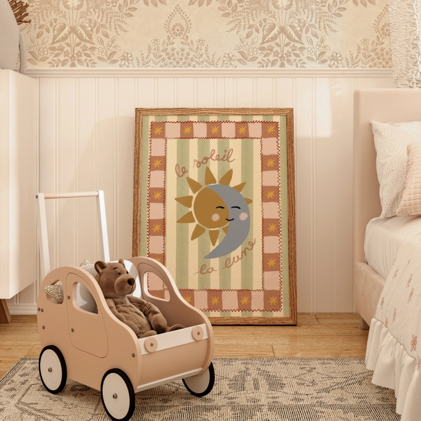 Le Soleil La Lune Nursery Print