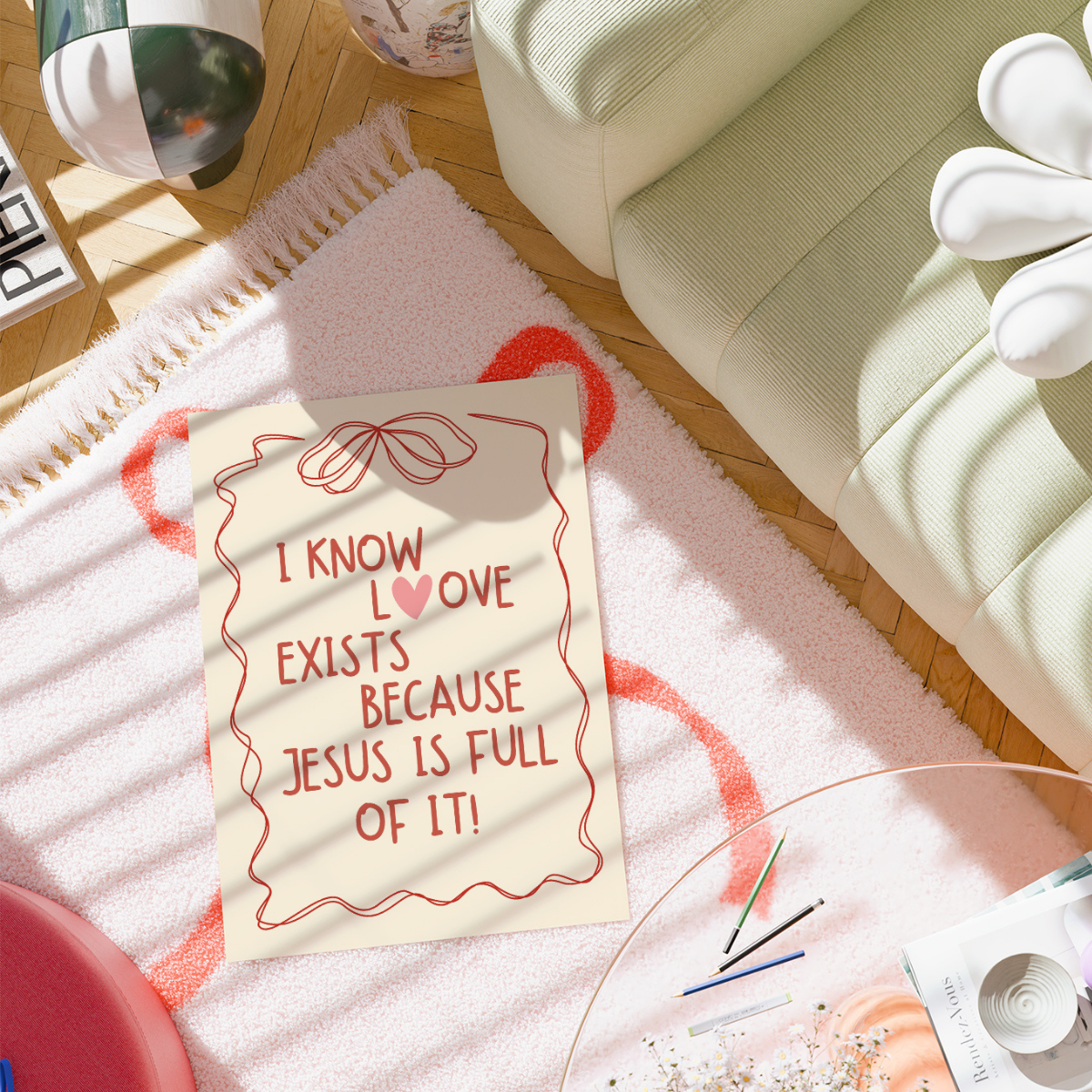 Jesus Is Love Print – Preppy Christian Wall Art