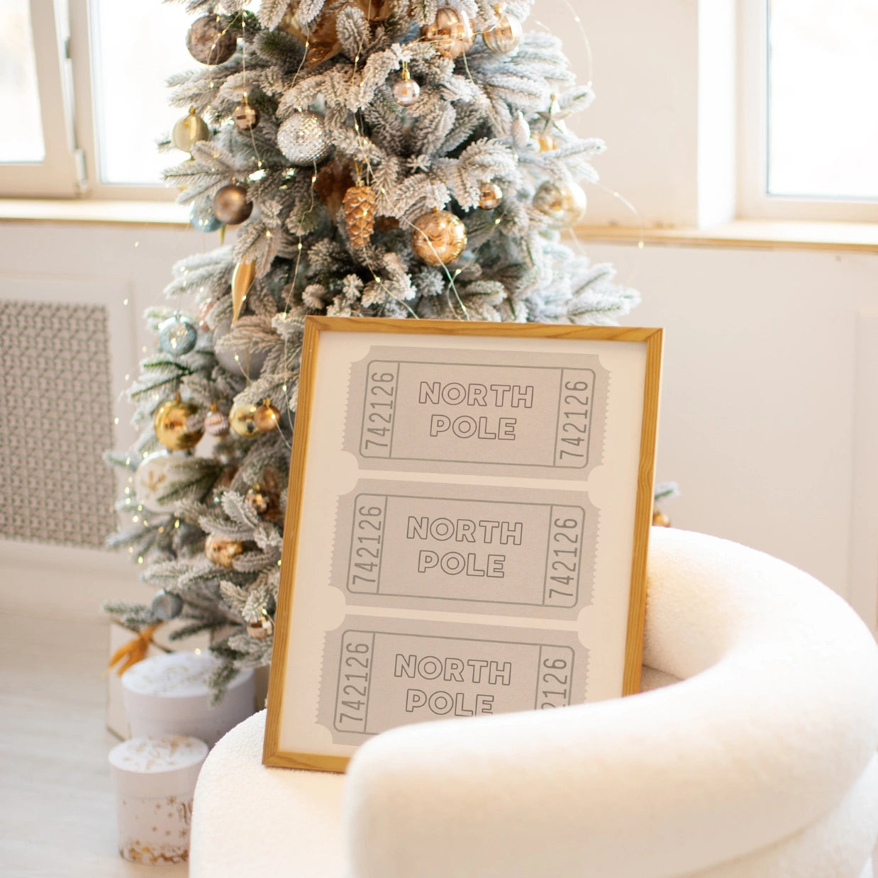 Wandbild mit Nordpol-Ticket