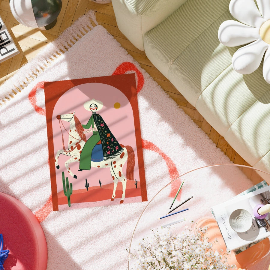 Cowgirl Wall Art – Bold Western Woman on Horse Print