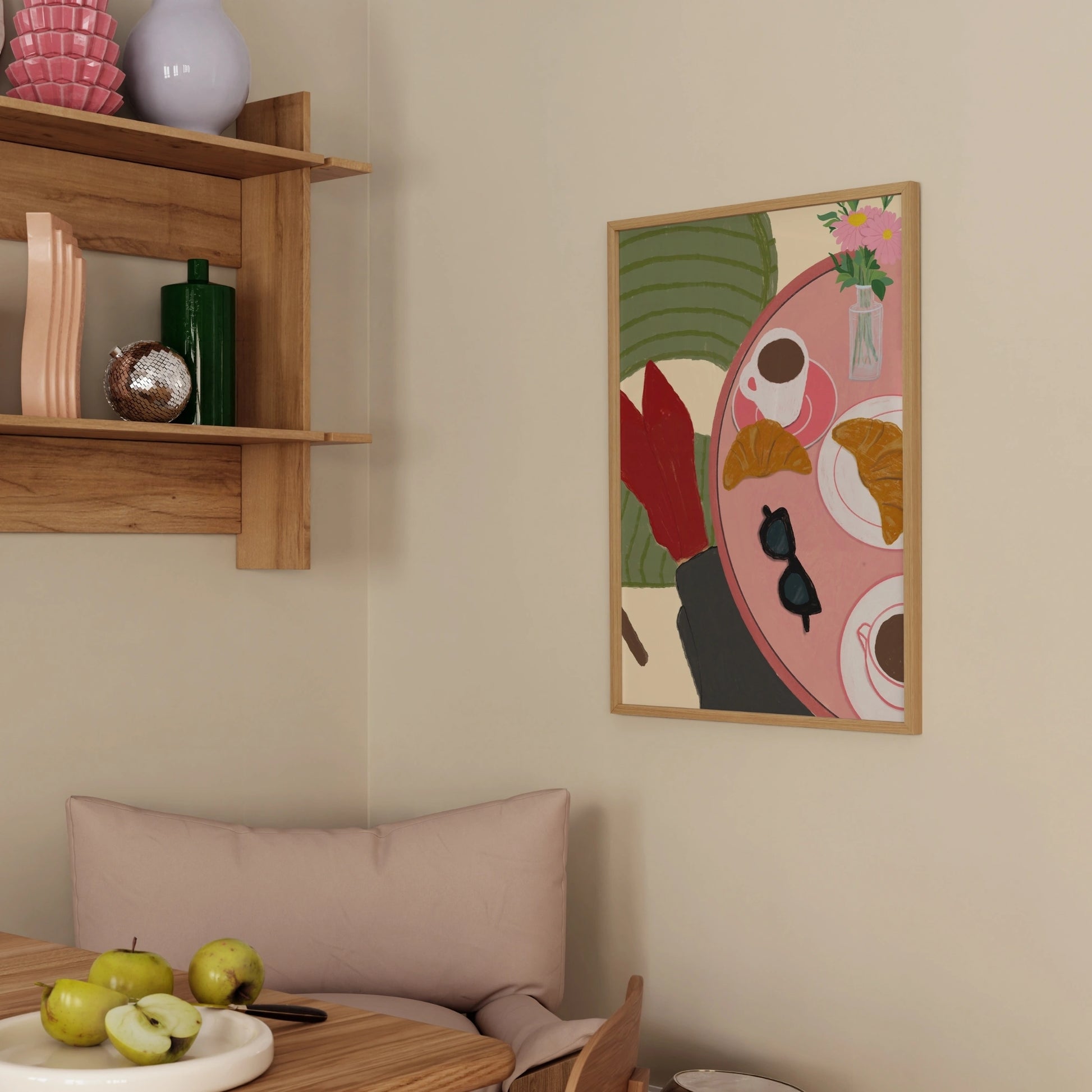 Italienisches Wandbild für den Esstisch – Pasta-Wein-Küchenmotiv