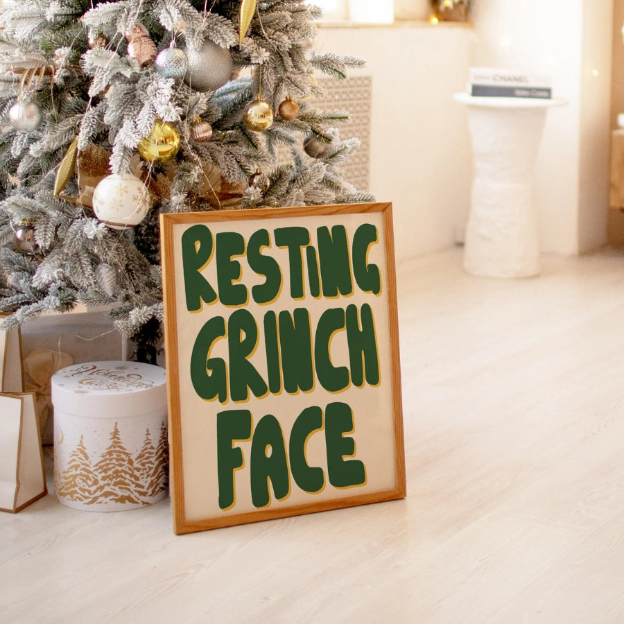 Resting Grinch Face – Funny Christmas Wall Art Print
