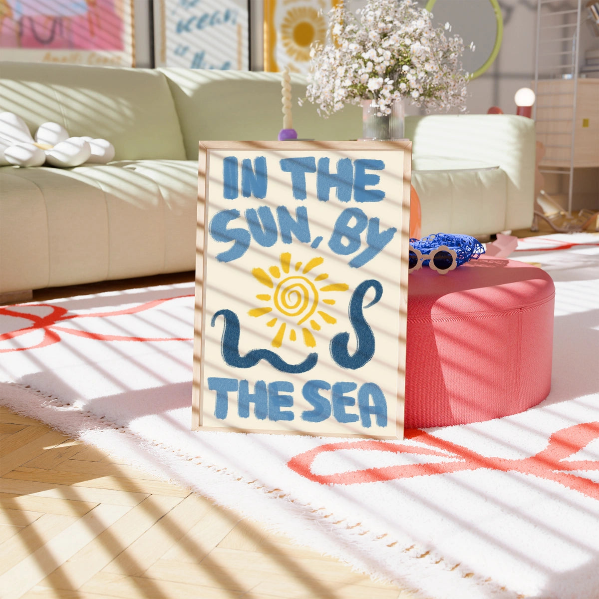 In the Sun by the Sea Wall Art - Coastal Summer Print