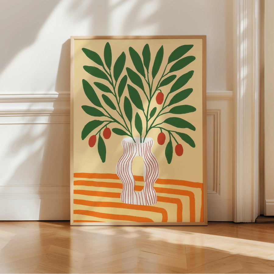 Olive Branch Boho Wall Art – Stampa estetica bohémien 