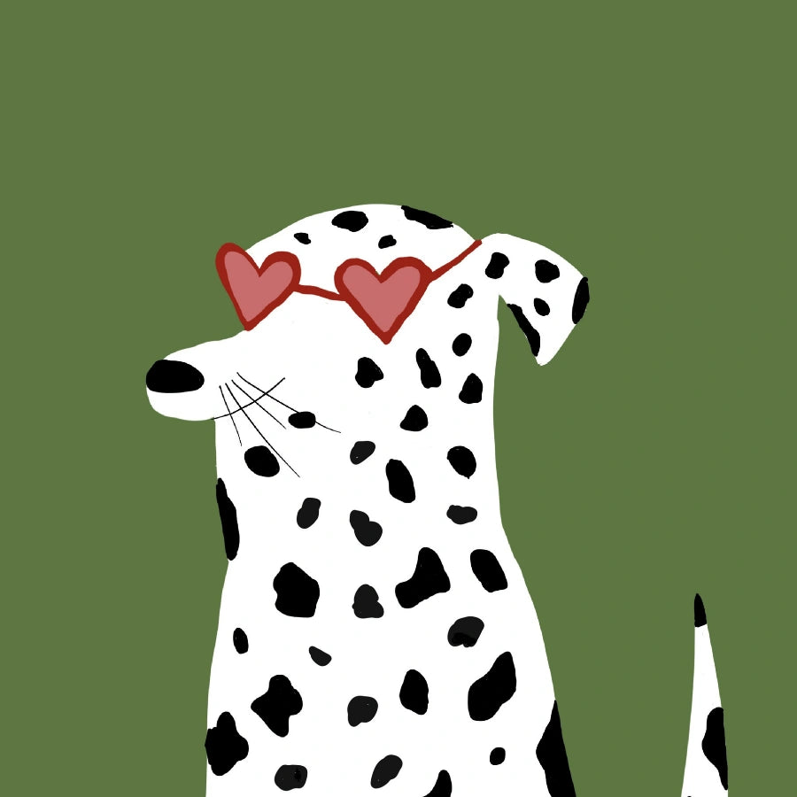 Dalmatian with Heart Glasses – Fun Dog Print for Kids Room