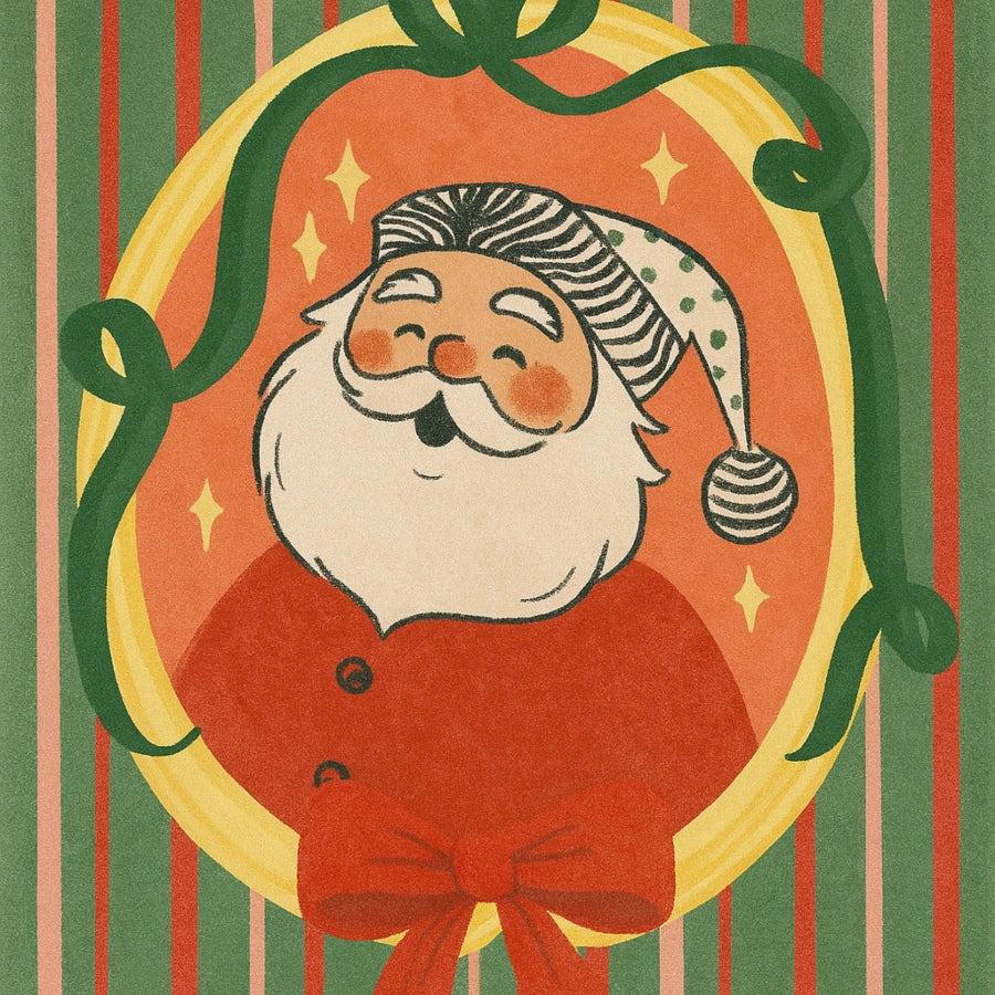 Retro Santa Wall Art – Vintage Christmas Poster